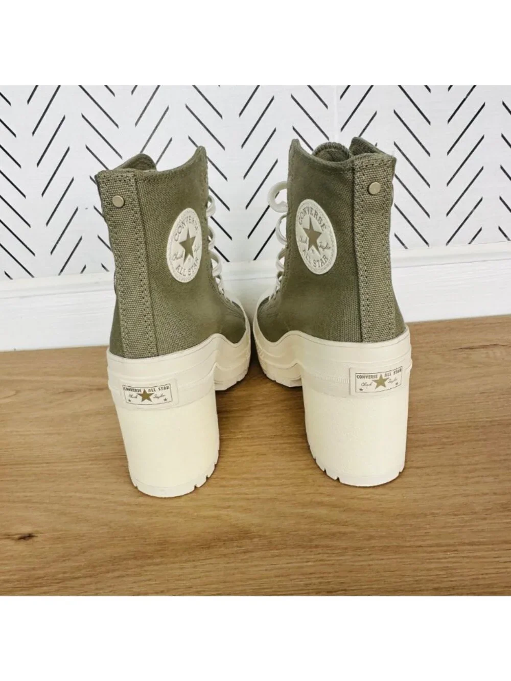 ❤️Converse Chuck 70 De Luxe High Heel Green Platform Size 5.5 Mens Boots A11175C